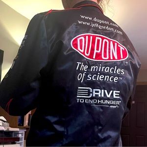 NASCAR Jeff Gordon Chase Authentics Black Racing Jacket S/M Women’s Button Zip